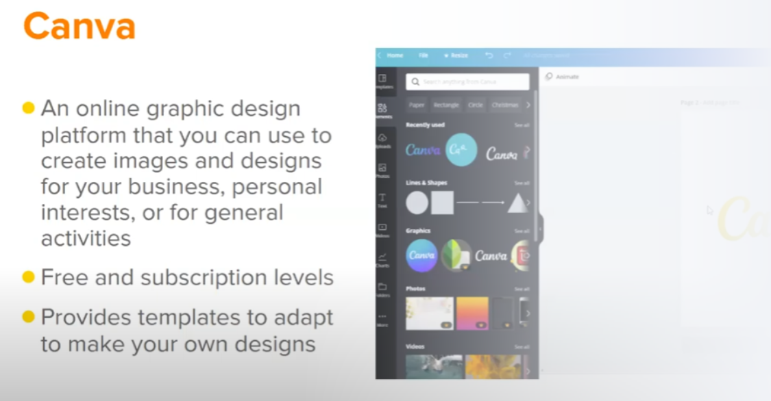 part of a slide about using Canva for designing farm promo materials
