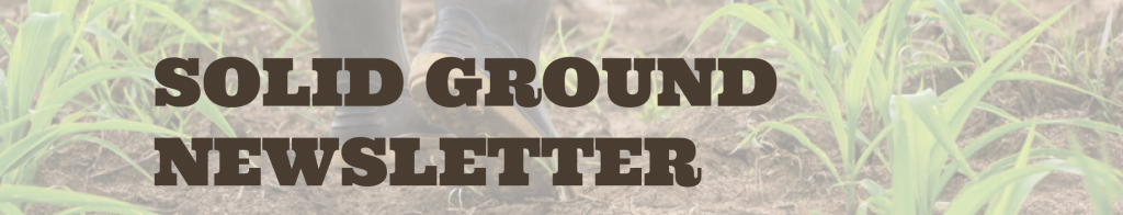 Solid Ground Newsletter heading in brown text 
